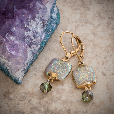 SEASIDE OPAL DRUZY SHIMMER EARRING