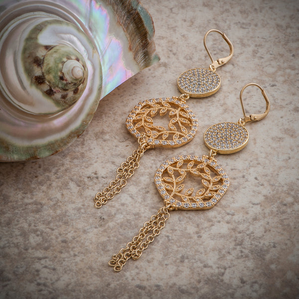 DUCHESS CRYSTAL VINE DANGLING EARRING