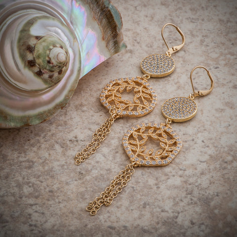 DUCHESS CRYSTAL VINE DANGLING EARRING