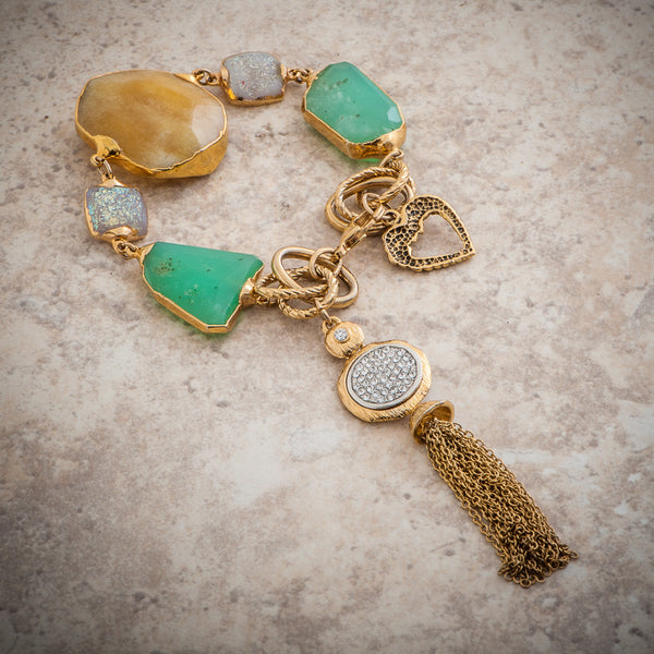 HONEY QUARTZ & AMAZONITE BRACELET