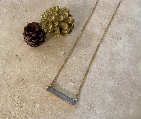 Druzy Bar Necklace