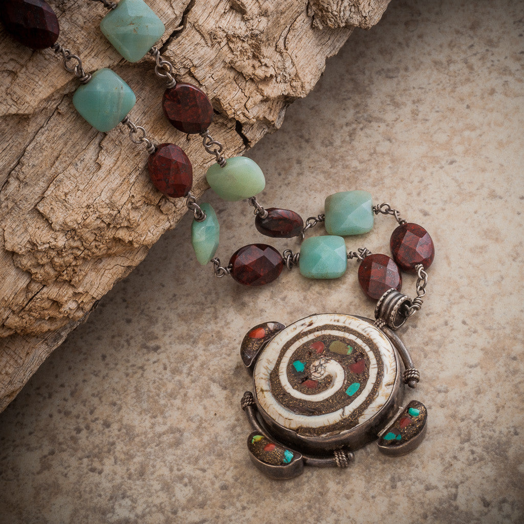 【a-70】　Old new Tibetan style necklace a-70】 Old new Tibetan style necklace